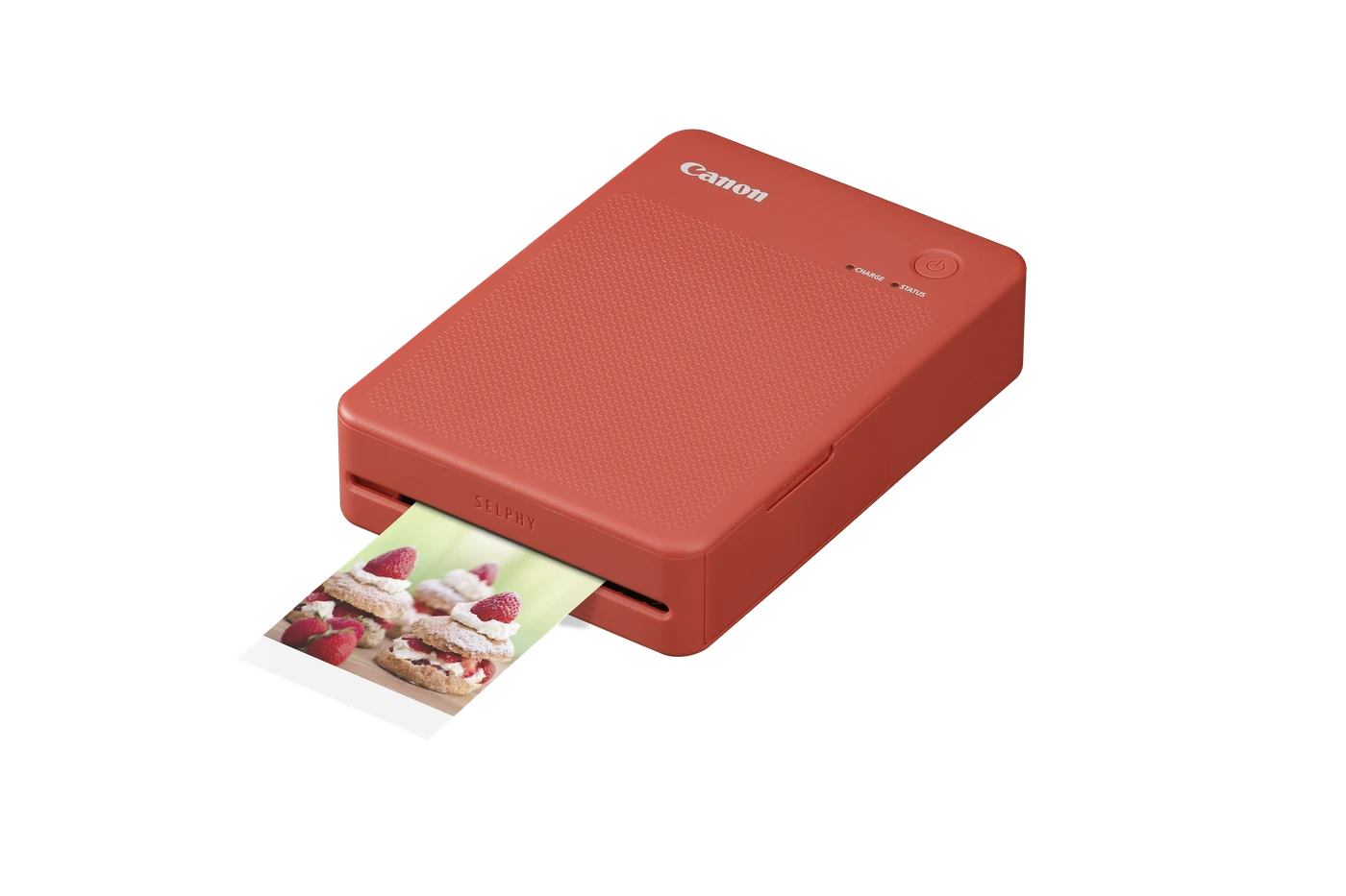 Canon SELPHY QX20 terracotta avec un tirage photo autocollant